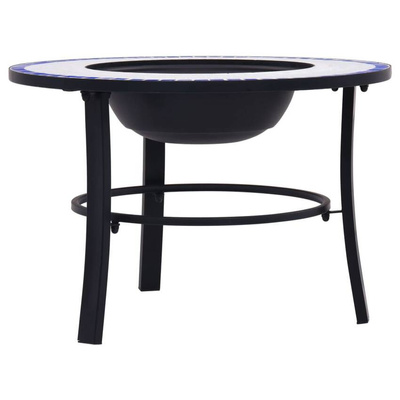vidaXL Palenisko z mozaiką, niebiesko-białe, 68 cm, ceramika