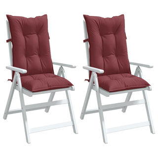 Poduszki na krzesła z wysokim oparciem, 2 szt., bordowy melanż