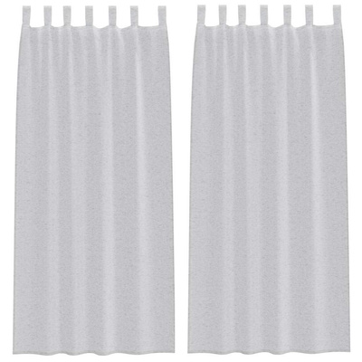 Firany Voile 2 pcs Jasnoszary 245 x 140 cm Poliester