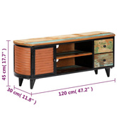 vidaXL Szafka pod TV, 120 x 30 x 45 cm, lite drewno odzyskane