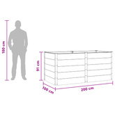 Podniesiona rabata ogrodowa Czarny 200 x 100 x 91 cm