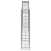 Kosze gabionowe, 9 szt, 400x30x120/140 cm, galwanizowane żelazo