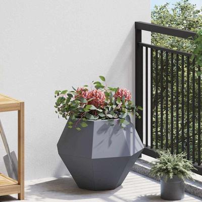 Donica 2 pcs Antracyt 50 x 50 x 40 cm Stal