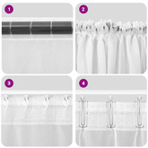 Zasłony woalowe z kieszeniami na drążek 2 szt. Fioletowe
