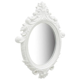 vidaXL Lustro ścienne w ozdobnej ramie, 56x76 cm, białe