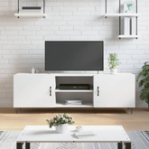 vidaXL Szafka pod TV, biała, 150x30x50 cm, materiał drewnopochodny wariant 8