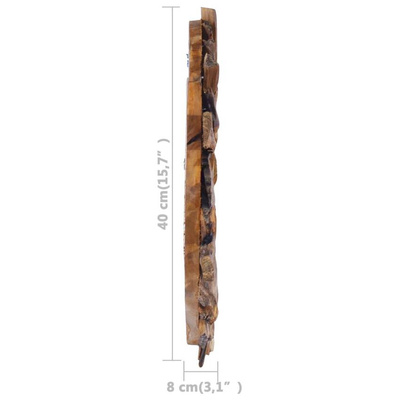 Lustro ścienne, 40 cm, drewno tekowe, okrągłe vidaXL