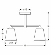 Lampa wisząca Kair podwójna z kloszem do salonu metalowa czarna