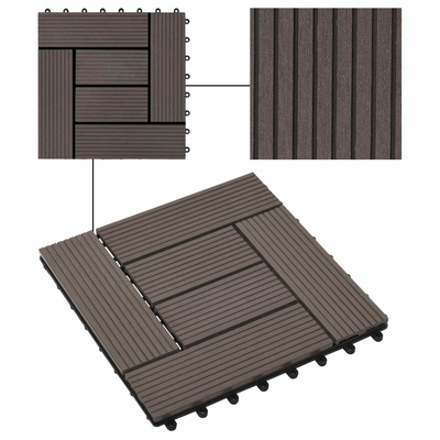 Płytka Tarasowa 11 pcs Ciemny brąz 30 x 30 cm