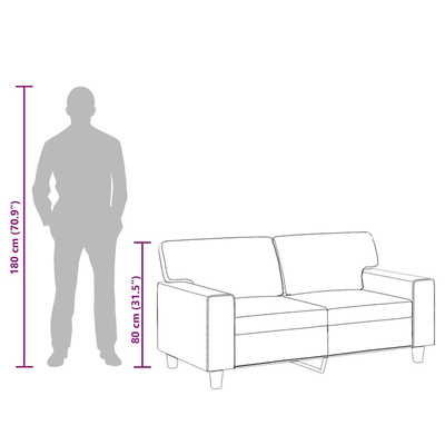 2-osobowa sofa, czarna, 120 cm, sztuczna skóra