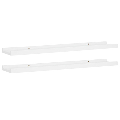 vidaXL Półki ścienne na zdjęcia, 2 szt., białe, 80x9x3 cm, MDF