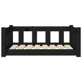 vidaXL Legowisko dla psa, czarne, 75,5x55,5x28 cm, lite drewno sosnowe