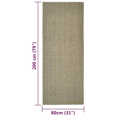 vidaXL Sizalowy dywanik do drapania, kolor taupe, 80x200 cm
