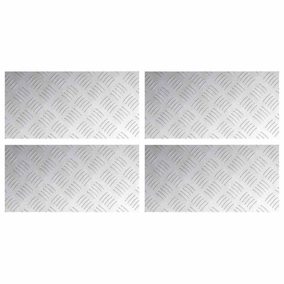 Stopień Prostokątny 4 pcs Srebrny 40 x 20 cm Aluminium