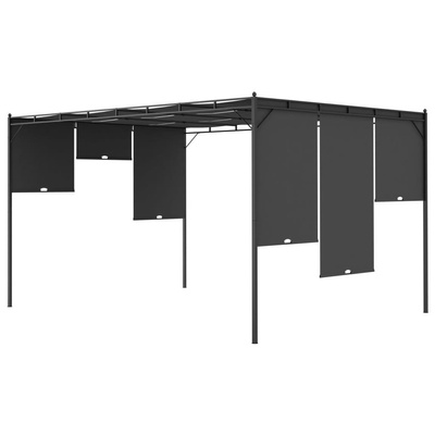 vidaXL Altana ogrodowa z zasłoną boczną, 4 x 3 x 2,25 m, antracytowa