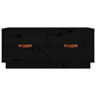 vidaXL Szafka pod TV, czarna, 80x34x35 cm, lite drewno sosnowe