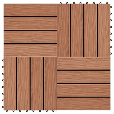 Płytka Tarasowa Projekt 3D 11 pcs Jasny Brąz 30 x 30 cm