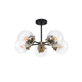 Lampa sufitowa czarna/patynowa 5xE14 Lens 35-01306