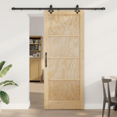 Drzwi przesuwne Naturalny i czarny 86 x 211 cm