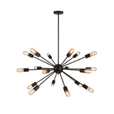 Lampa wisząca Abigali Retro Spikes, czarny 18xE27