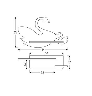 Kinkiet ścienny lampa półka LED 5W SWAN 21-05557