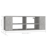 vidaXL Wisząca szafka pod TV, szarość betonu, 102x35x35 cm