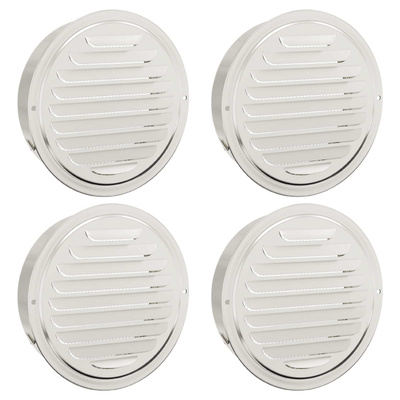 Pokrywy wentylacyjne 4 pcs Srebrny 150 mm Stal nierdzewna