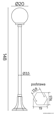 Lampa ogrodowa stojąca K 5002/1/KP 200