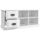 vidaXL Szafka pod TV, wysoki połysk, biała, 102x35,5x47,5 cm