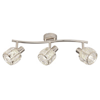 Dubai lampa sufitowa listwa chromowy 3x40W E14 klosz chromowy kryszt transp