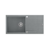 EVAN 146 XL GraniteQ zlewozmywak z syfonem Push 2 Open 1-komorowy z/o (1000x500x210; kom. 420x480) silver stone / elementy stalowe