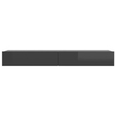 vidaXL Szafka pod TV z LED, szara z połyskiem, 120x35x15,5 cm