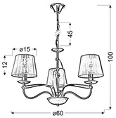 Lampa wisząca chrom / złoty nitkowy abażur 3x40W Diva Candellux 33-55057