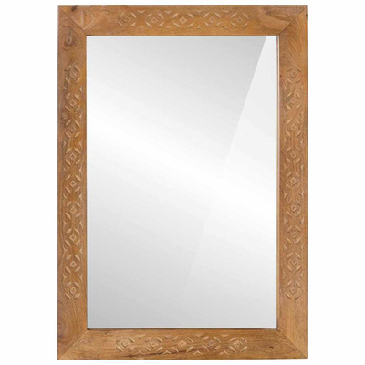 lustro ścienne 70 x 50 cm Drewno inżynieryjne i szkło
