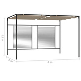 vidaXL Altana ogrodowa ze zwijanym dachem, 3x4x2,3 m, taupe, 180 g/m²