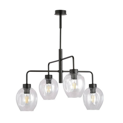Lampa wisząca LUKKA 4 BLACK/TRANSPARENT