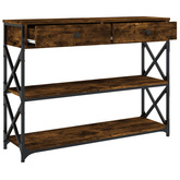 Stolik konsolowy, przydymiony dąb, 100x28x75 cm