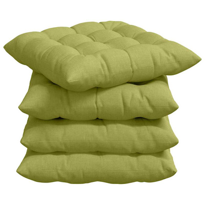 Poduszki na siedziska 4 pcs Jasnozielony 40 x 40 x 6 cm tkanina