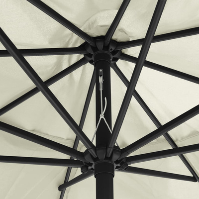 Parasol ogrodowy na metalowym słupku, 390 cm, piaskowy
