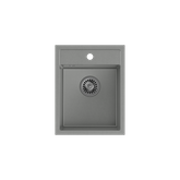 JOHNNY 90 GraniteQ zlewozmywak granitowy silver stone 1-komorowy z/o (39x50x20), z syfonem stal szlachetna