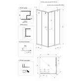 Kabina natrysk. kwadrat.parla 90x90 prof.chrom szkło clear AK-48-195-O Invena