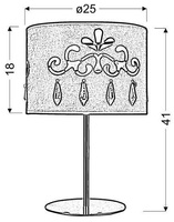 Lampka stołowa gabinetowa chrom/czerwona 60W E27 41-18260