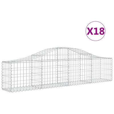 Kosze gabionowe, 18 szt, 200x30x40/60 cm, galwanizowane żelazo