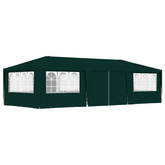 vidaXL Namiot imprezowy ze ściankami, 4x9 m, zielony, 90 g/m²