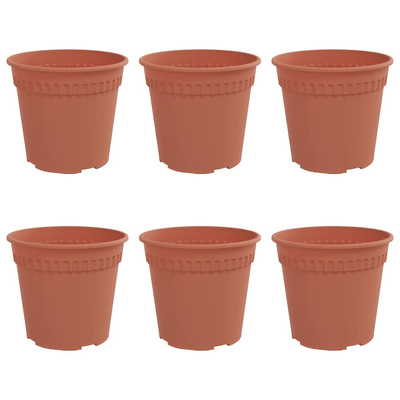 Okrągła doniczka na kwiaty 6 pcs Czerwony ceglasty ? 17 x 14 cm