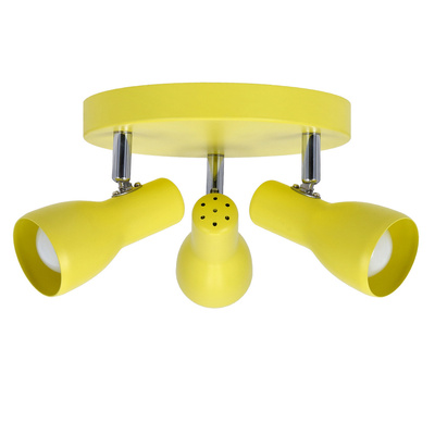 Lampa sufitowa Picardo plafon metalowy żółty regulowany 3-punktowy E14