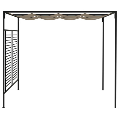 vidaXL Altana ogrodowa ze zwijanym dachem, 3x4x2,3 m, taupe, 180 g/m²