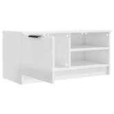 Szafka pod TV, wysoki połysk, biała, 80x35x36,5 cm