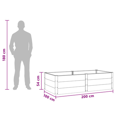 Podniesiona rabata ogrodowa Czarny 200 x 100 x 54 cm