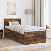 Ramka łóżka Dąb wędzony 75 x 190 cm Drewno inżynieryjne
